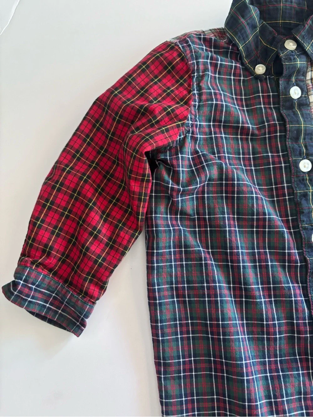 RALPH LAUREN Plaid Cotton Poplin Fun Coverall Polo Button Down Size 6 Months